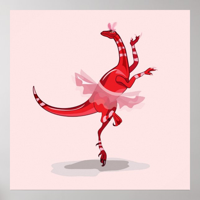 Illustration Of A Ballerina Dancing Raptor. Poster (Front)