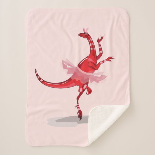 Illustration Of A Ballerina Dancing Raptor Sherpa Blanket