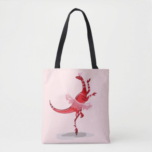 Illustration Of A Ballerina Dancing Raptor Tote Bag