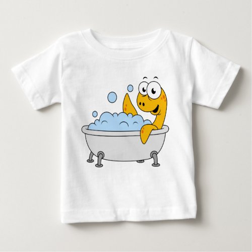 Illustration Of A Bathing Loch Ness Monster Baby T_Shirt