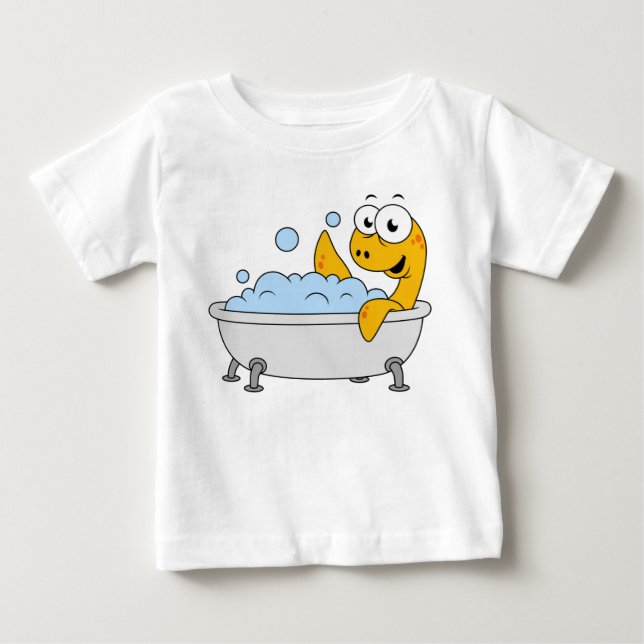 Illustration Of A Bathing Loch Ness Monster. Baby T-Shirt (Front)
