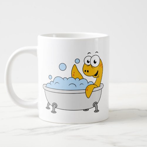 Illustration Of A Bathing Loch Ness Monster Giant Coffee Mug