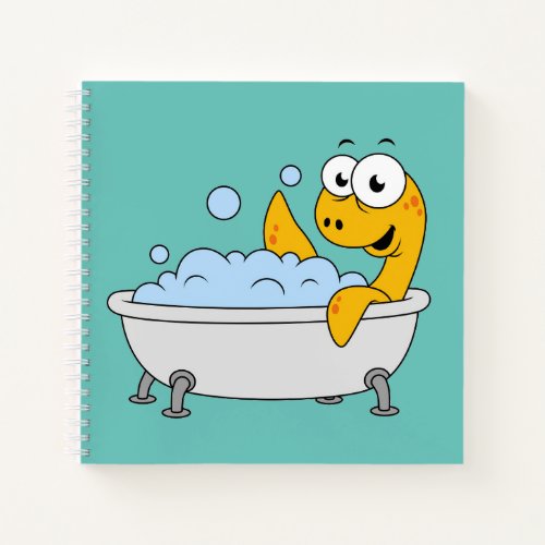 Illustration Of A Bathing Loch Ness Monster Notebook