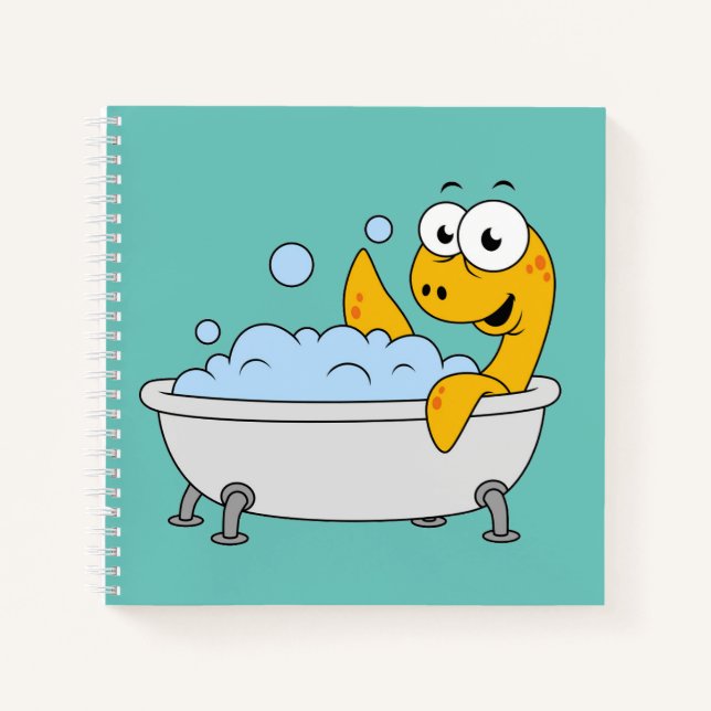 Illustration Of A Bathing Loch Ness Monster. Notebook (Front)