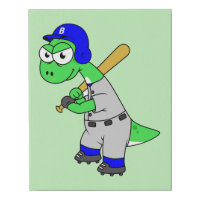 Illustration Of A Brontosaurus Baseball Player.