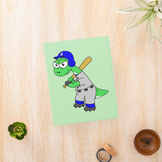 Illustration Of A Brontosaurus Baseball Player. Mini Binder (InSitu)