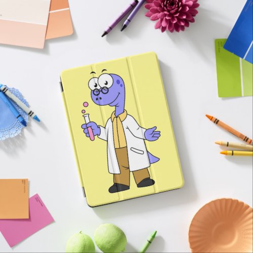 Illustration Of A Brontosaurus Chemist iPad Air Cover