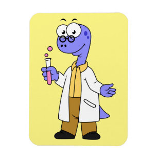 Illustration Of A Brontosaurus Chemist. Magnet