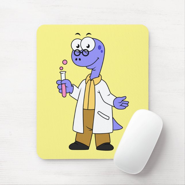 Illustration Of A Brontosaurus Chemist. Mouse Pad (With Mouse)