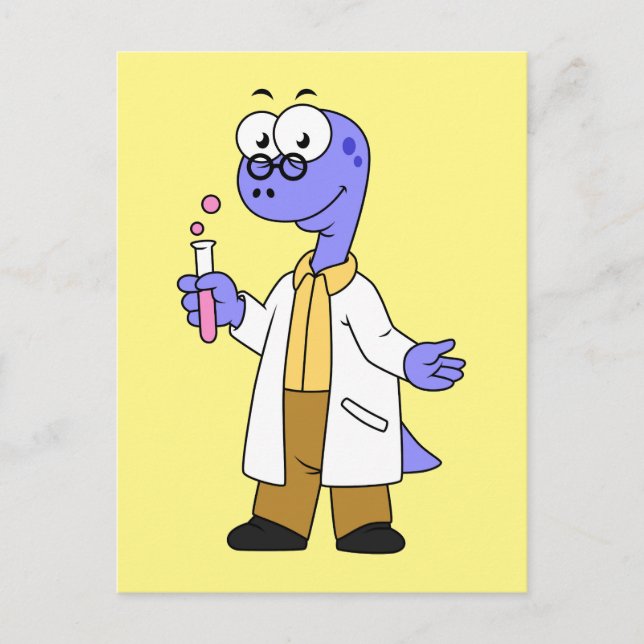 Illustration Of A Brontosaurus Chemist. Postcard (Front)