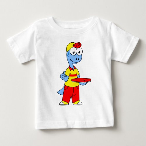 Illustration Of A Brontosaurus Delivery Person Baby T_Shirt