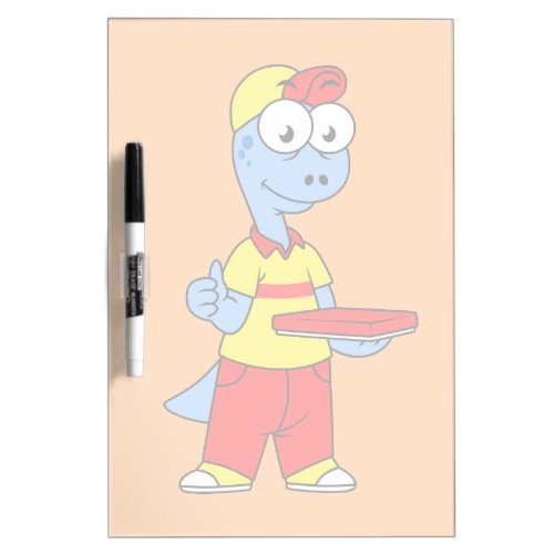 Illustration Of A Brontosaurus Delivery Person Dry Erase Board