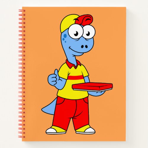 Illustration Of A Brontosaurus Delivery Person Notebook