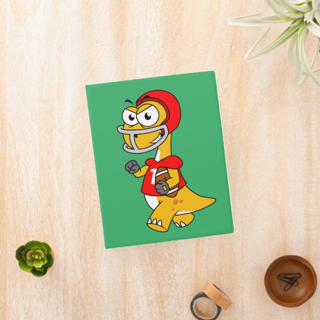 Illustration Of A Brontosaurus Playing Football. Mini Binder (InSitu)