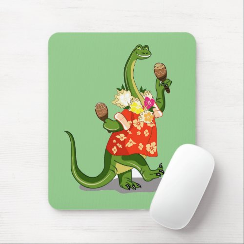 Illustration Of A Brontosaurus Playing Maracas Mouse Pad