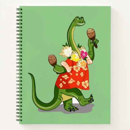 Illustration Of A Brontosaurus Playing Maracas Notebook