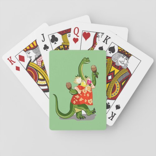 Illustration Of A Brontosaurus Playing Maracas Playing Cards