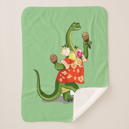 Illustration Of A Brontosaurus Playing Maracas Sherpa Blanket