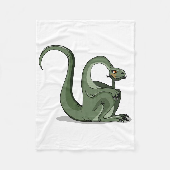 Illustration Of A Cartoon Brontosaurus Thinking. Fleece Blanket (Front)