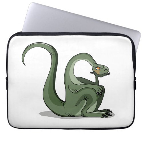 Illustration Of A Cartoon Brontosaurus Thinking Laptop Sleeve