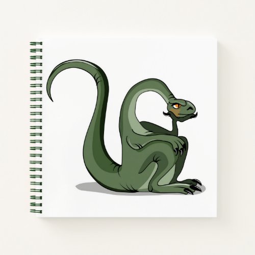 Illustration Of A Cartoon Brontosaurus Thinking Notebook