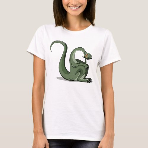 Illustration Of A Cartoon Brontosaurus Thinking T_Shirt