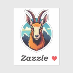 Illustration of a chamois head sticker