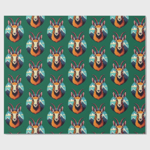 Illustration of a chamois head wrapping paper