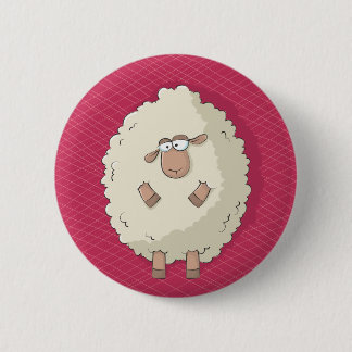 Illustration of a cute and funny giant sheep button