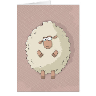 Illustration of a cute and funny giant sheep cards