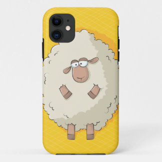 Illustration of a cute and funny giant sheep iPhone 11 case