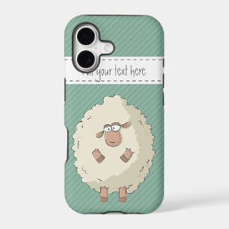 Illustration of a cute and funny giant sheep iPhone 17 case