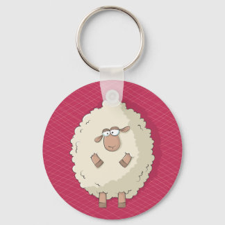 Illustration of a cute and funny giant sheep keychain