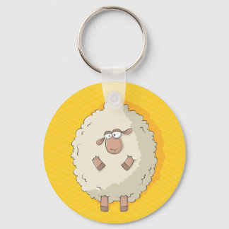 Illustration of a cute and funny giant sheep keychain