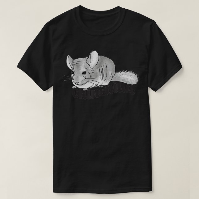 Illustration of a cute gray chinchilla  T-Shirt (Design Front)