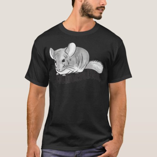 Illustration of a cute gray chinchilla  T_Shirt