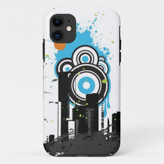 Illustration of a grungy cityscape Case-Mate iPhone case (Back)