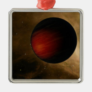Illustration of a hot Jupiter called HD 149026b Metal Ornament
