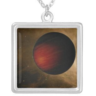 Illustration of a hot Jupiter called HD 149026b Silver Plated Necklace