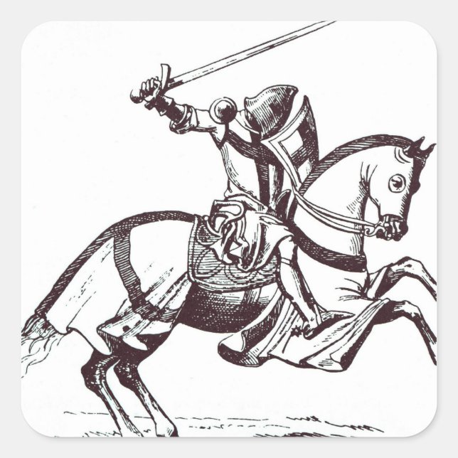 Illustration of a Knight Templar Square Sticker (Front)