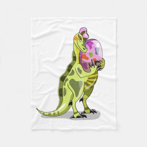 Illustration Of A Lambeosaurus Holding An Egg Fleece Blanket