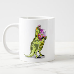 Illustration Of A Lambeosaurus Holding An Egg. Giant Coffee Mug