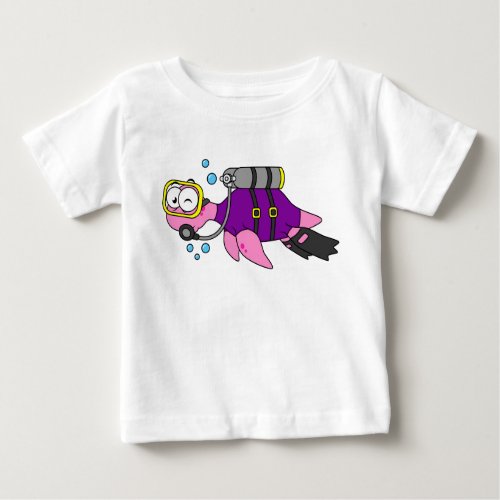 Illustration Of A Loch Ness Monster Scuba Diver Baby T_Shirt