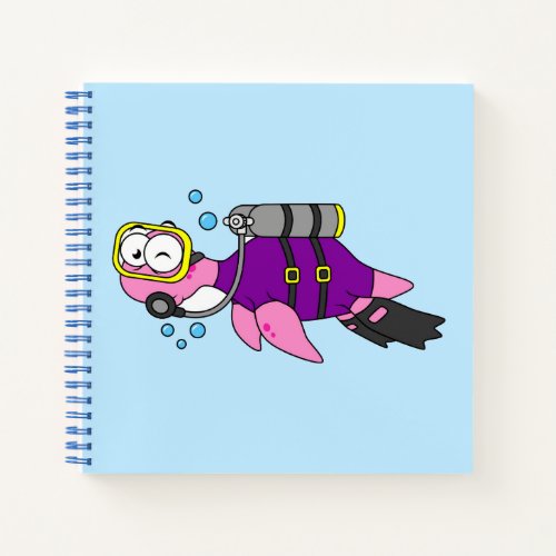 Illustration Of A Loch Ness Monster Scuba Diver Notebook