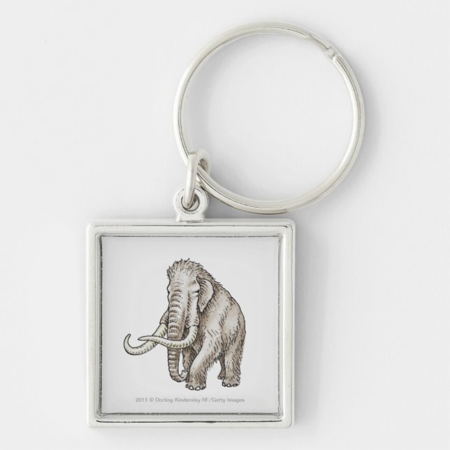 Illustration of a mammoth keychain (Front)