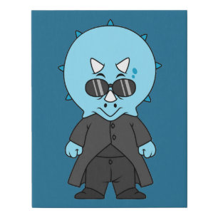 Illustration Of A Matrix Triceratops. Faux Canvas Print