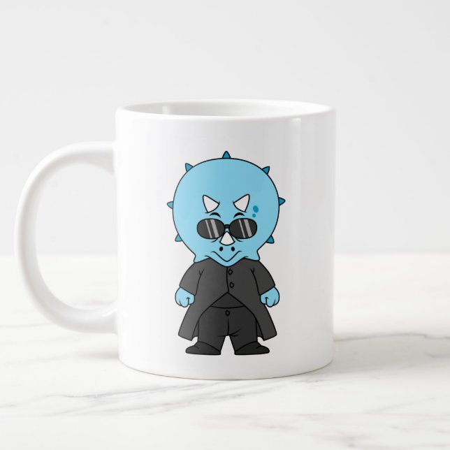Illustration Of A Matrix Triceratops. Giant Coffee Mug (Left)