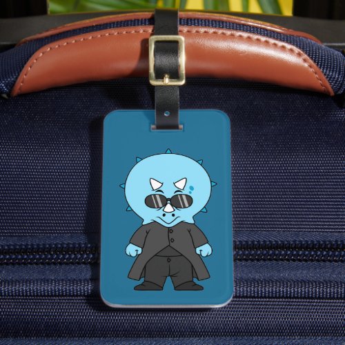 Illustration Of A Matrix Triceratops Luggage Tag
