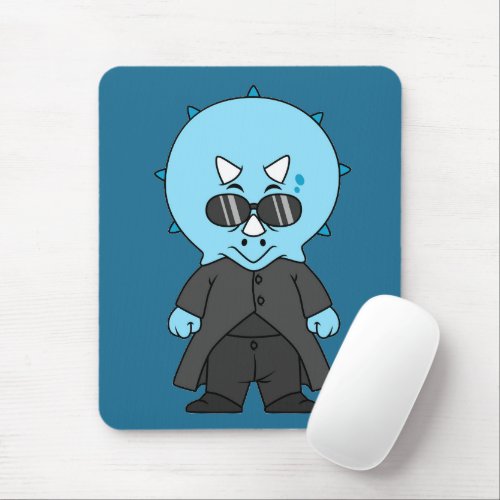 Illustration Of A Matrix Triceratops Mouse Pad