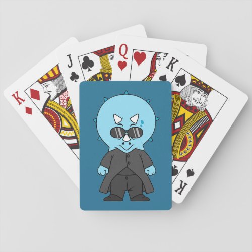 Illustration Of A Matrix Triceratops Poker Cards